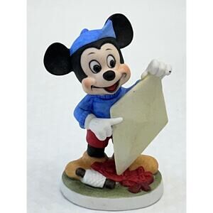Vintage Walt Disney Mickey Mouse Kite Flying‎ Bisque Poreclain Figurine 4"